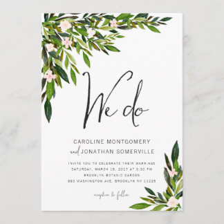 Greenery Wedding Invitation Set Botanical Invite