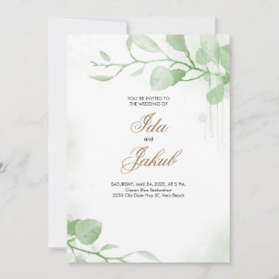 Greenery Wedding Invitation Template