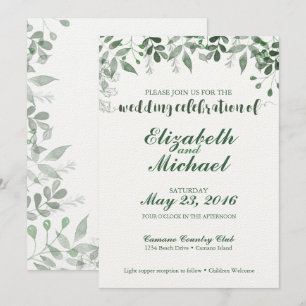 Greenery Wedding Invitation Template