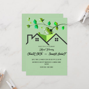 Greenery Wedding Invitation Template: