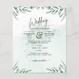 Greenery Wedding Invitations Website RSVP QR CODE Flyer