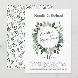 Greenery Wedding Invite, Evening Reception Invitation