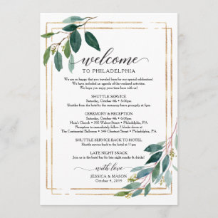 Greenery Wedding Itinerary - Wedding Welcome Program