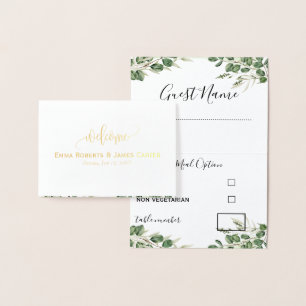 Greenery Wedding Menu Choice Place Cards