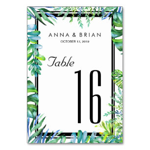 Greenery Wedding Menu+Table Number Card