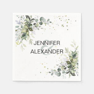 Greenery wedding napkin