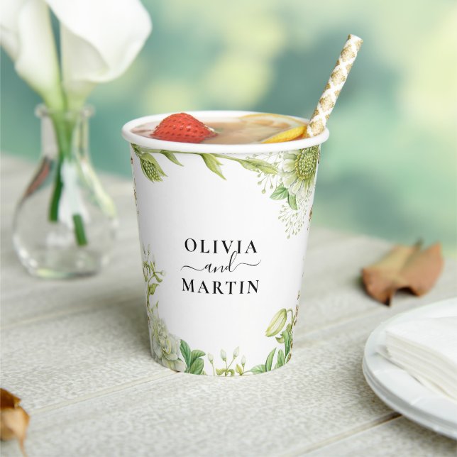 Greenery Wedding Paper Cups (Insitu)