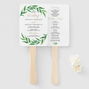 Greenery Wedding Program Fan