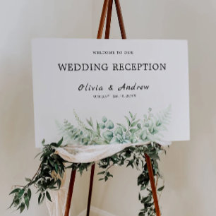 Greenery Wedding Reception Welcome Sign