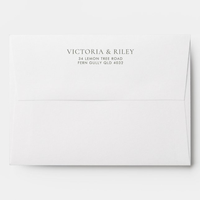 Greenery Wedding Return Address Envelope VICTORIA (Back (Top Flap))