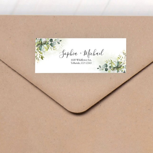 Greenery Wedding Return Address Label (Creator Uploaded)