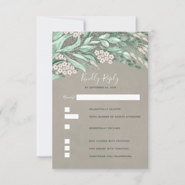Greenery Wedding RSVP (Front)