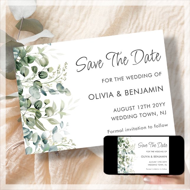 Greenery | Wedding Save The Date Card (Creator Uploaded)