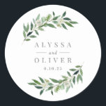 Greenery Wedding Stickers<br><div class="desc">Plan a stylish celebration with this modern design that your guests will adore. 
Design by © berryberrysweet . Printable digital files are available! Visit our website at www.berryberrysweet.com for more details!</div>