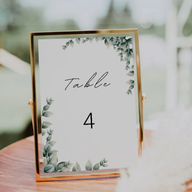 Greenery wedding table cards template (Greenery wedding table cards template)