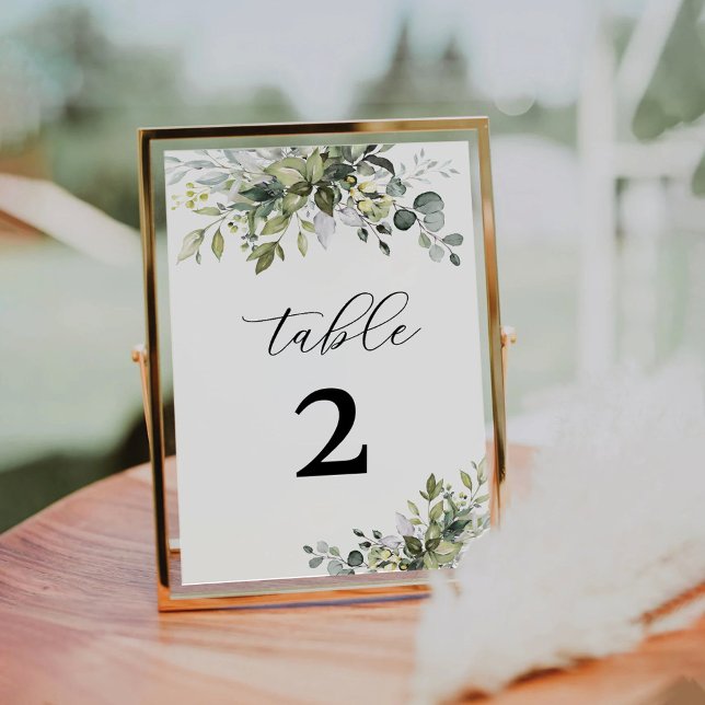 Greenery Wedding Table Numbers (Creator Uploaded)