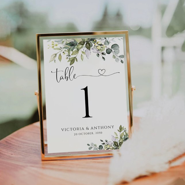 Greenery Wedding Table Numbers (Creator Uploaded)