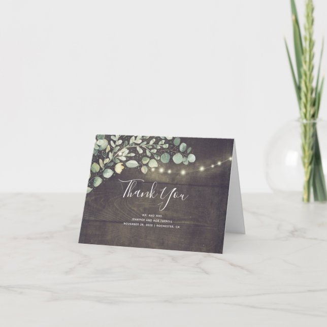 Greenery Wedding Thank You (Front)