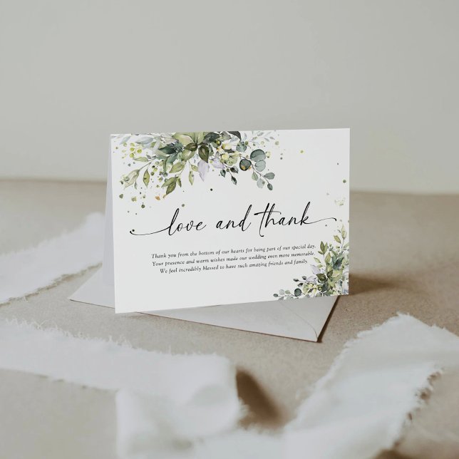 Greenery Wedding Thank You Cards (Creator Uploaded)