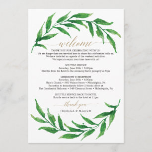 Greenery Wedding Welcome Itinerary Letter Program