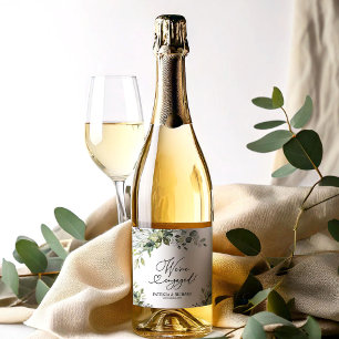 Greenery We're Engaged Engagement Party Sparkling Wine Label