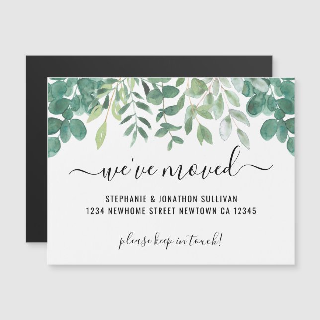 Greenery We've Moved Announcement Card (Front/Back)