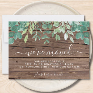 Greenery We've Moved Barn Wood Announcement