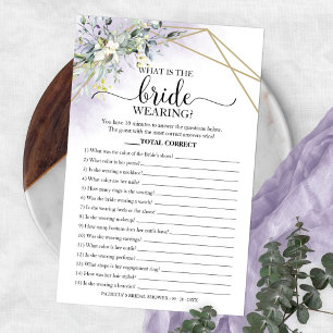 Greenery What Is The Bride Wearing Game Bridal Fly Flyer