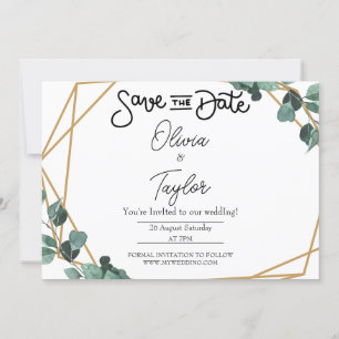 Greenery Whimsical Save The Date Invitation