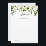 Greenery White Autumn Floral Calligraphy Wedding Advice Card<br><div class="desc">This greenery white autumn floral calligraphy wedding advice card is perfect for a rustic wedding. The design features elegant watercolor white peonies with green foliage. These cards are perfect for a wedding, bridal shower, baby shower, graduation party & more. Personalize the cards with the names of the bride and groom,...</div>