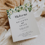Greenery White Autumn Floral Folded Wedding Program<br><div class="desc">This greenery white autumn floral folded wedding program is perfect for a rustic wedding. The design features elegant watercolor white peonies with green foliage. Include a quote or short message,  order of service,  wedding party and thank you message.</div>