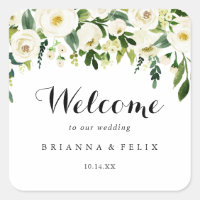 Greenery White Autumn Floral Wedding Welcome