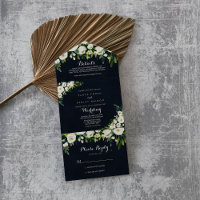 Greenery White Floral Royal Blue Wedding  