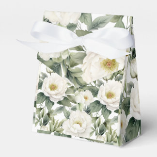 Greenery White Floral Wedding Favour Box