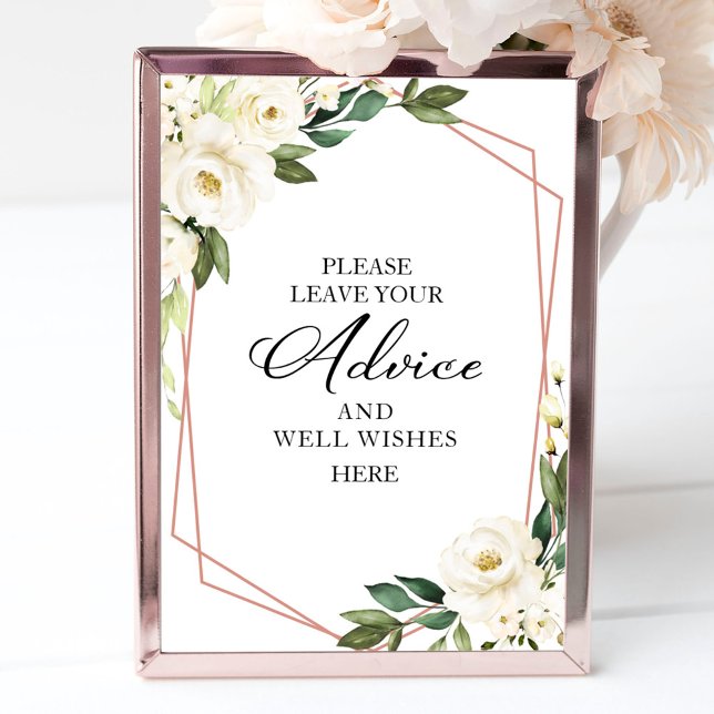 Greenery White Flowers Advice And Well Wishes Sign (Creator Uploaded)