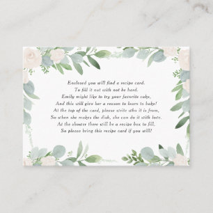 Greenery & White Flowers Recipe Instructions Card