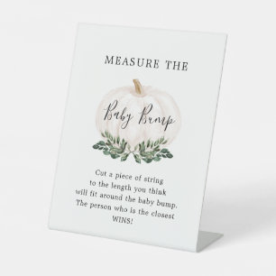 Greenery White Pumpkin Baby Bump Game Sign