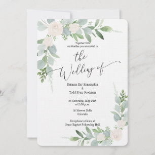 Greenery & White Wedding Invitation design