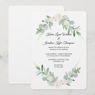 Greenery & White Wedding Invitation design