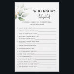 Greenery Who Knows The Bride Best game<br><div class="desc">Greenery Who Knows The Bride Best game</div>
