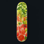 Greenery Wild Blooming Coral Flowers Watercolor Skateboard<br><div class="desc">A lively and colourful flowers in full bloom.</div>