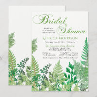 Greenery | Wild Ferns Bridal Shower Invitations