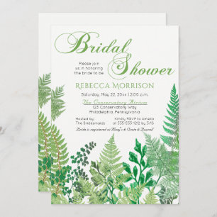 Greenery   Wild Ferns Bridal Shower Invitations