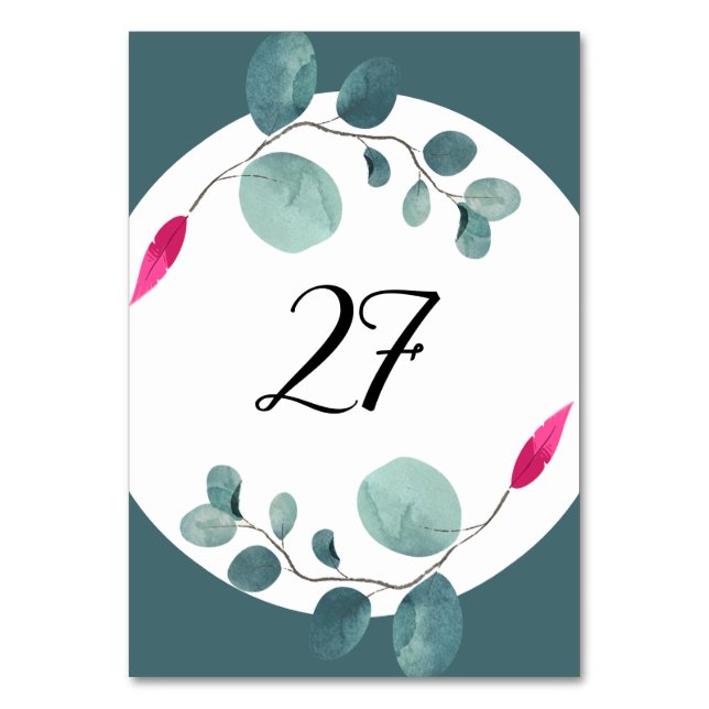 Greenery Wild Forest Vibe  Table Number (Front)