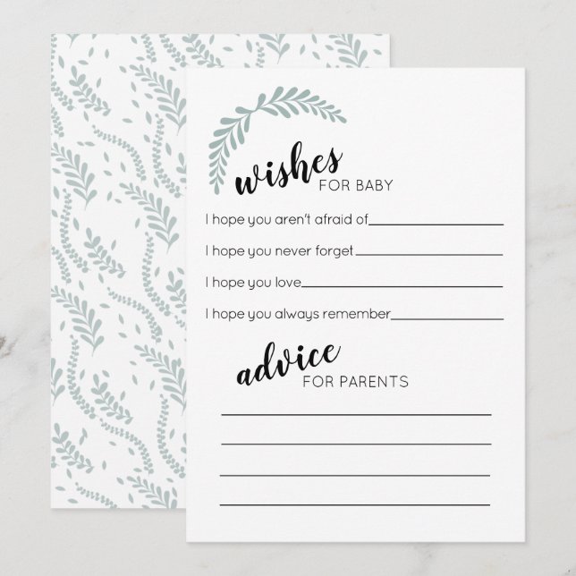 Greenery wishes and advice card (Front/Back)