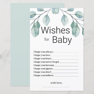 Greenery Wishes for Baby Shower Game
