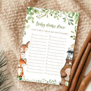 Greenery Woodland Baby Shower Baby Name Game