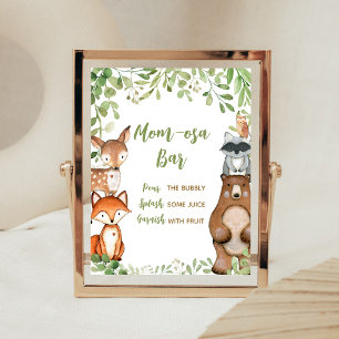 Greenery Woodland Baby Shower Mom Osa Bar Sign