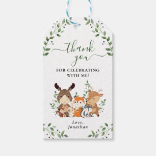 Greenery Woodland Cute Forest Animals Baby Shower Gift Tags