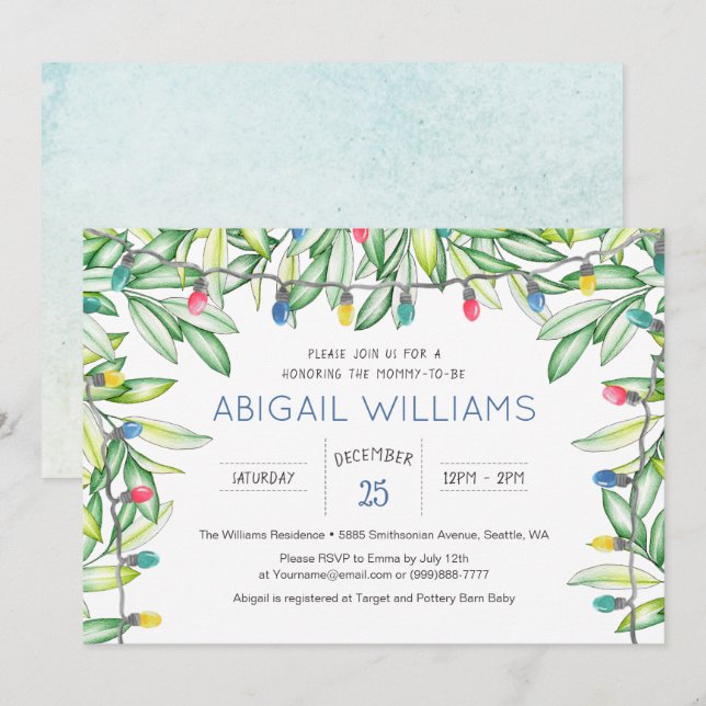 Greenery Woodland Garden Party Baby Shower Invitation (Front/Back)